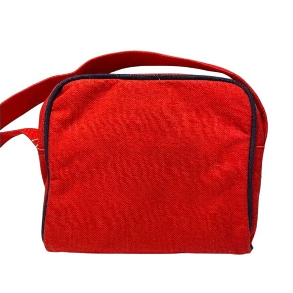 NWT 80s Vintage Sears Canvas Shoulder Bag Red Blue Colorblock - Picture 3 of 7